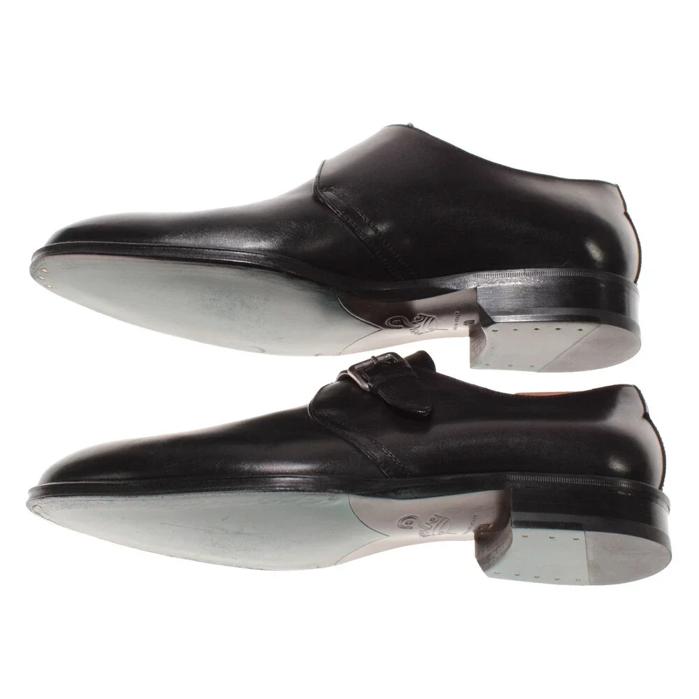 Pastori NWD Caligula Single Monk Strap Dress Shoes Size 10 US in Black Leather